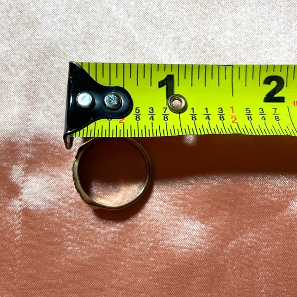 Twisted Silver Carved Peace Love Brass Ring 6 - Picture 7 of 10
